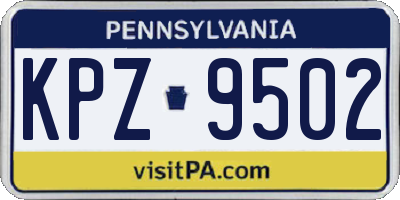 PA license plate KPZ9502