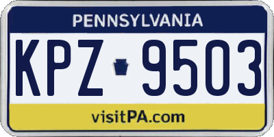 PA license plate KPZ9503
