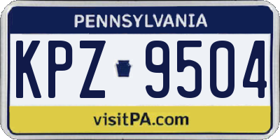 PA license plate KPZ9504