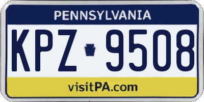 PA license plate KPZ9508