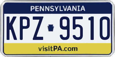PA license plate KPZ9510