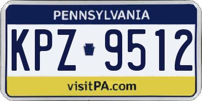 PA license plate KPZ9512