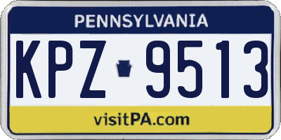 PA license plate KPZ9513