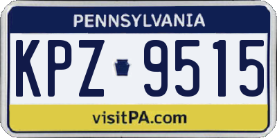 PA license plate KPZ9515
