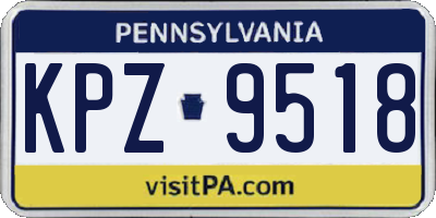 PA license plate KPZ9518