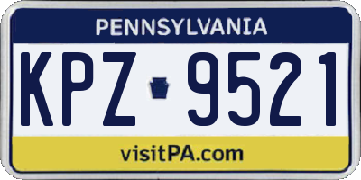 PA license plate KPZ9521
