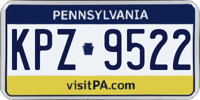 PA license plate KPZ9522