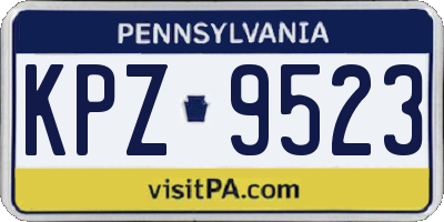 PA license plate KPZ9523