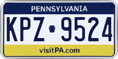 PA license plate KPZ9524