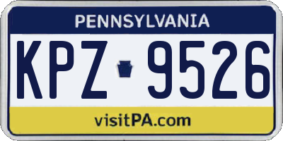 PA license plate KPZ9526