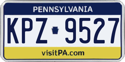 PA license plate KPZ9527