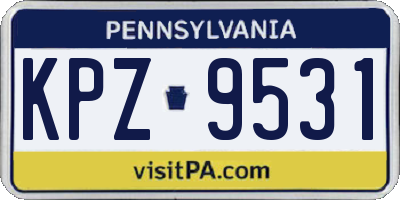 PA license plate KPZ9531