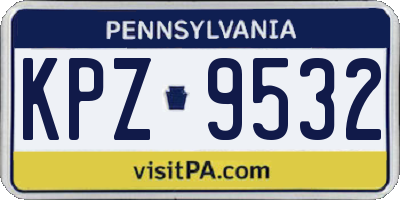 PA license plate KPZ9532