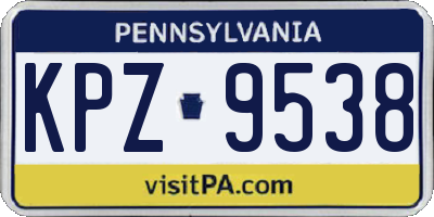 PA license plate KPZ9538
