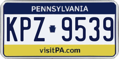 PA license plate KPZ9539