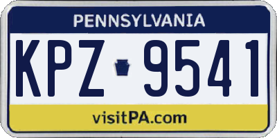 PA license plate KPZ9541