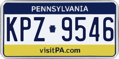 PA license plate KPZ9546