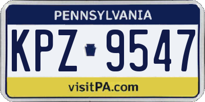 PA license plate KPZ9547