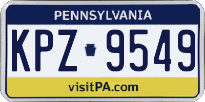 PA license plate KPZ9549