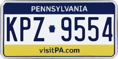PA license plate KPZ9554