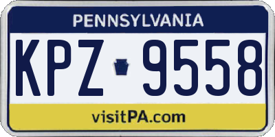 PA license plate KPZ9558