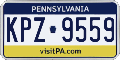 PA license plate KPZ9559