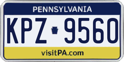 PA license plate KPZ9560