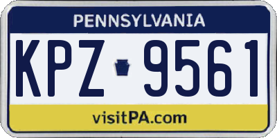 PA license plate KPZ9561