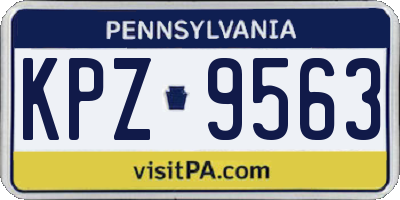 PA license plate KPZ9563