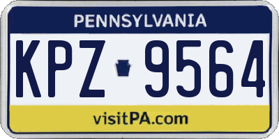 PA license plate KPZ9564