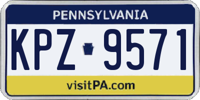 PA license plate KPZ9571
