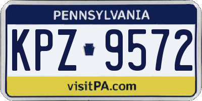 PA license plate KPZ9572