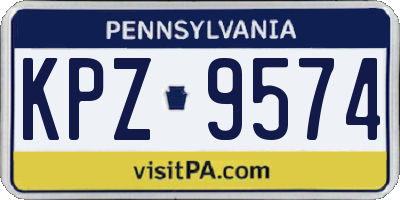 PA license plate KPZ9574