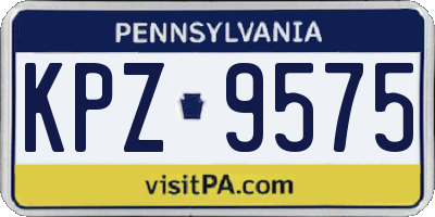 PA license plate KPZ9575