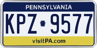 PA license plate KPZ9577