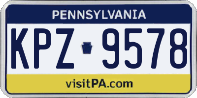 PA license plate KPZ9578