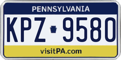 PA license plate KPZ9580
