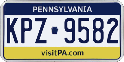 PA license plate KPZ9582
