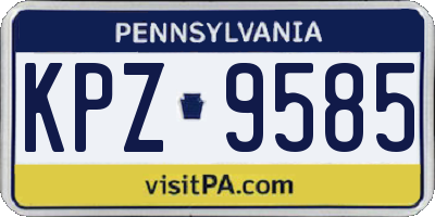 PA license plate KPZ9585