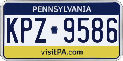 PA license plate KPZ9586