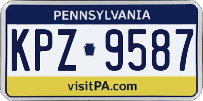 PA license plate KPZ9587