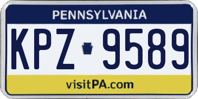 PA license plate KPZ9589