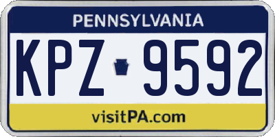 PA license plate KPZ9592