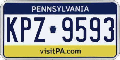 PA license plate KPZ9593