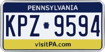 PA license plate KPZ9594