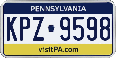 PA license plate KPZ9598