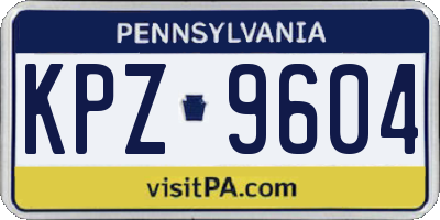 PA license plate KPZ9604