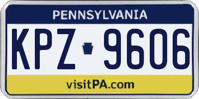 PA license plate KPZ9606