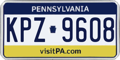 PA license plate KPZ9608