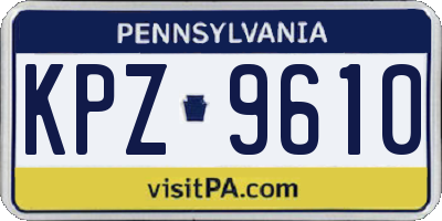 PA license plate KPZ9610